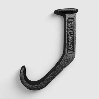 Railroad Spike Wall Hook, Cast Iron Rustic Industrial for Coats or Hats