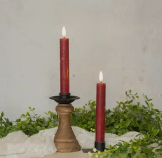 7.25” 3D Flame Red Taper Candle