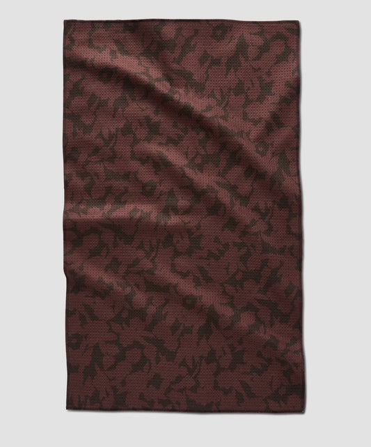 Wild Wood Maroon Tea Towel
