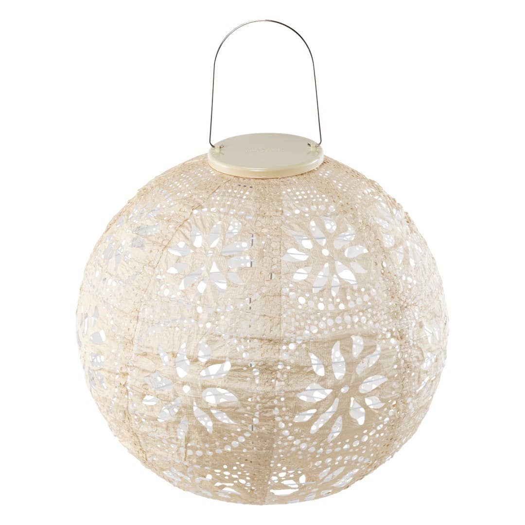 *NEW* Stella Luxe 12" Globe Boho Battery Lantern - Pearl