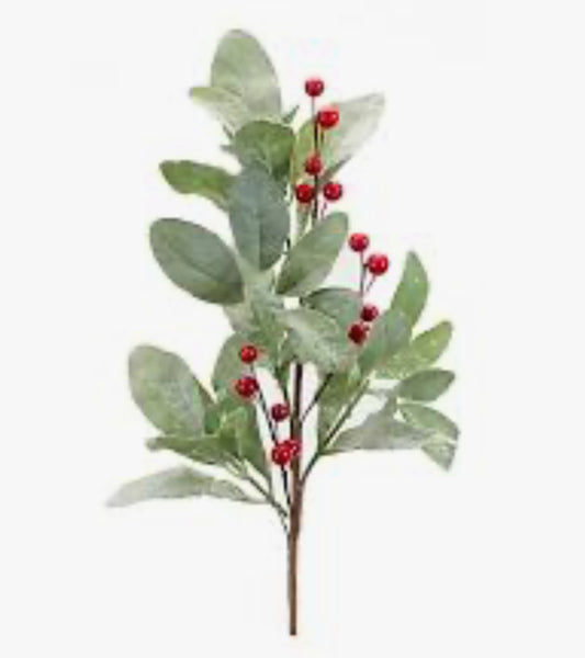 Frosted Mistletoe Spray w/ Berries