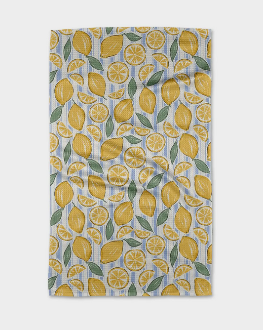 Sour Lemon Stripes Tea Towel