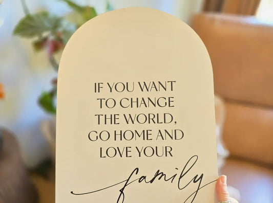 10”x7” If you want to change the World Wood Arch Sign