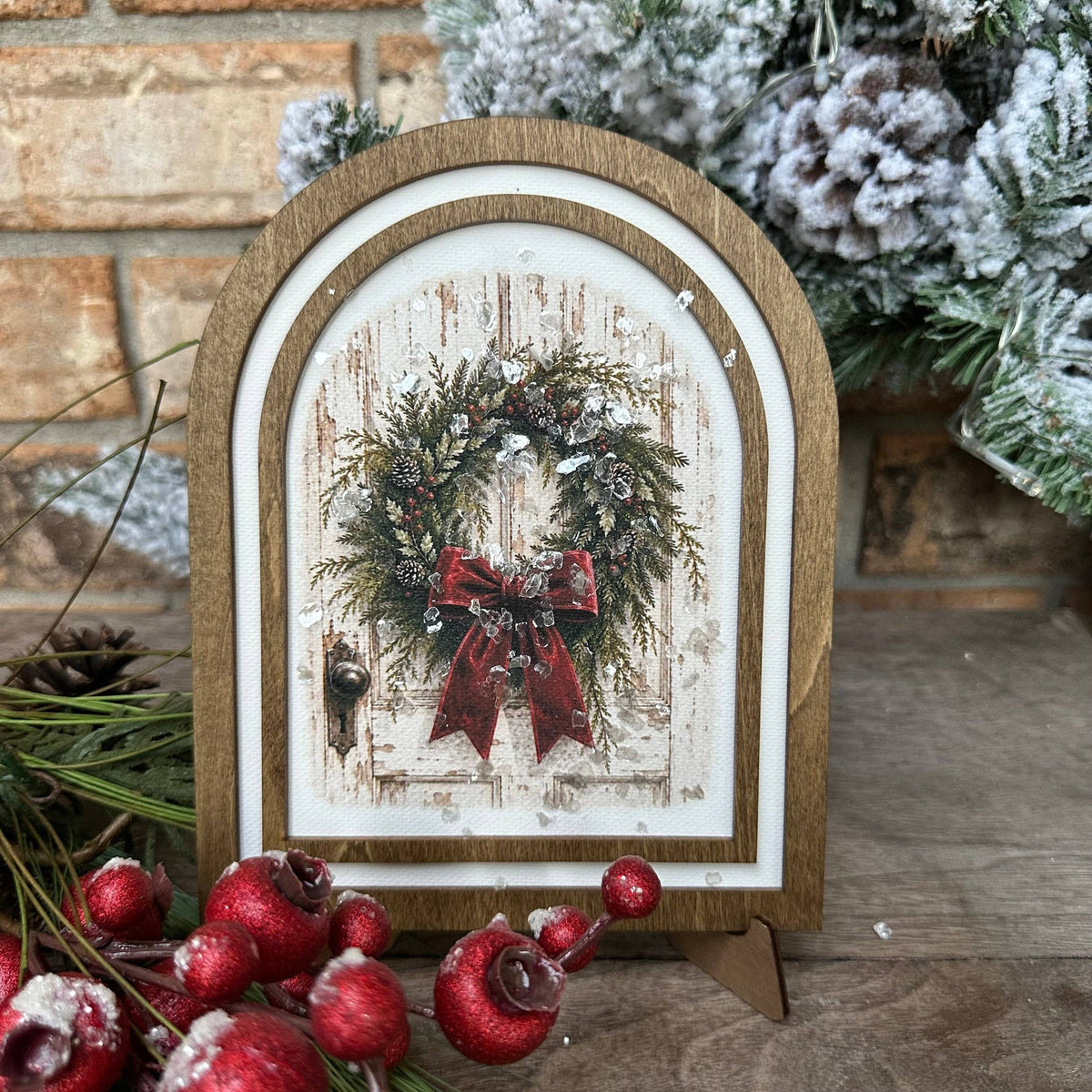 Good Tidings Christmas Wreath | Canvas Artwork