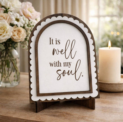 It Is Well With My Soul | Scalloped Arch Sign