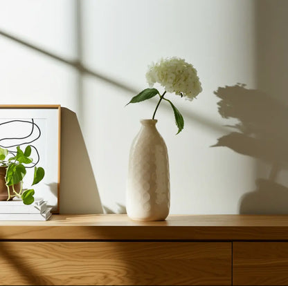 12” Ceramic Circles Textured Modern Vase