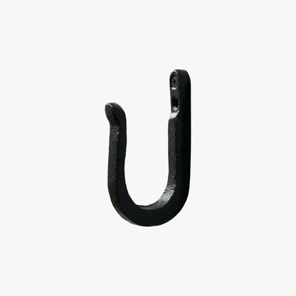 Utility Wall Hook, Black Cast Iron, Heavy Duty for Coats, Towels or Bags