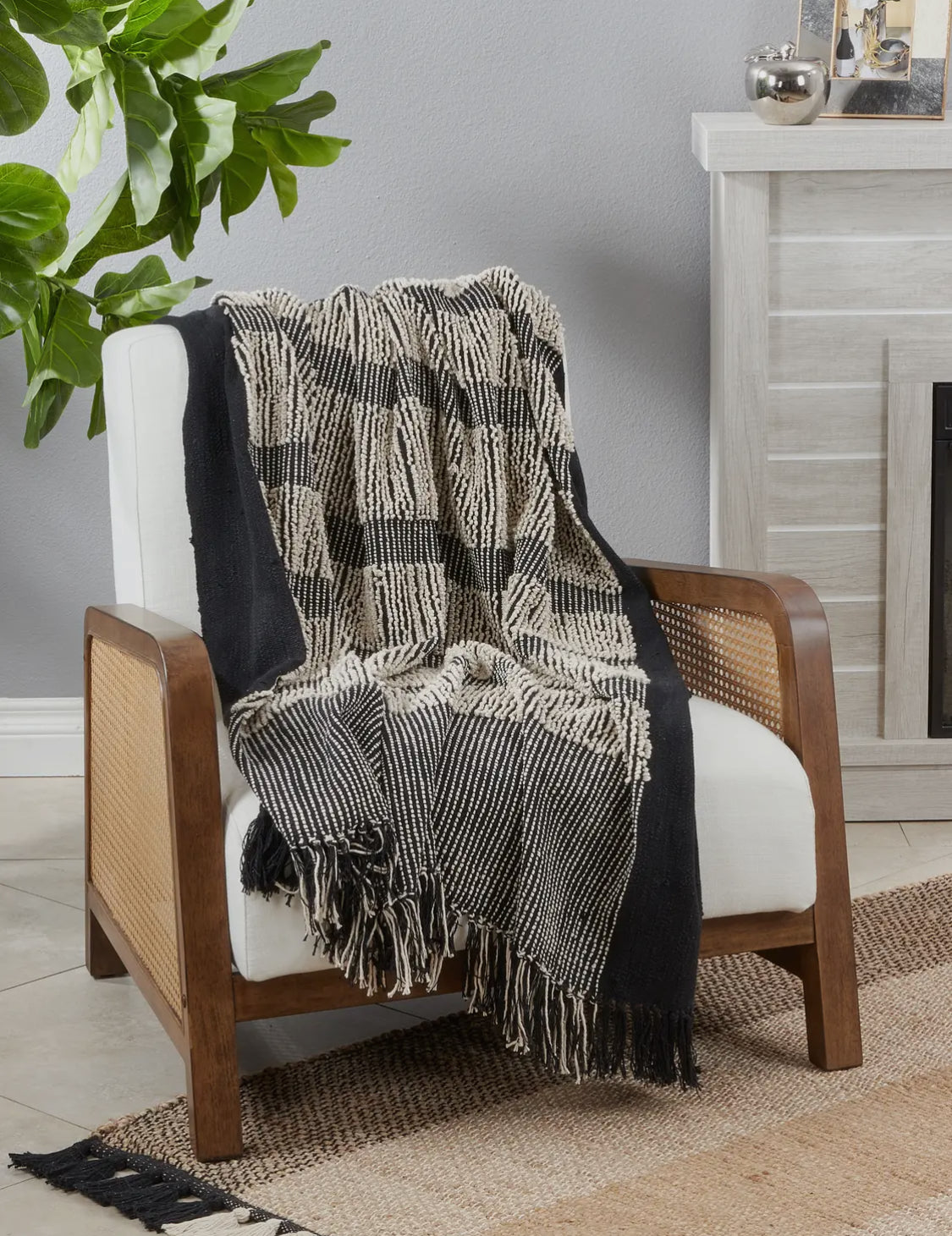 Black & White Striped Throw Blanket