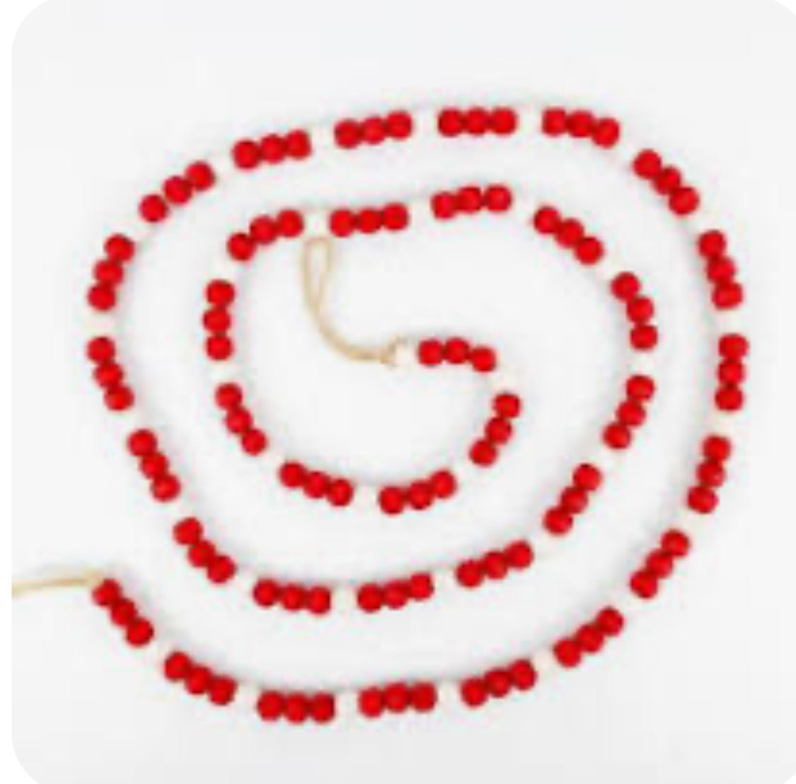 Red/White Wood Bead Garland