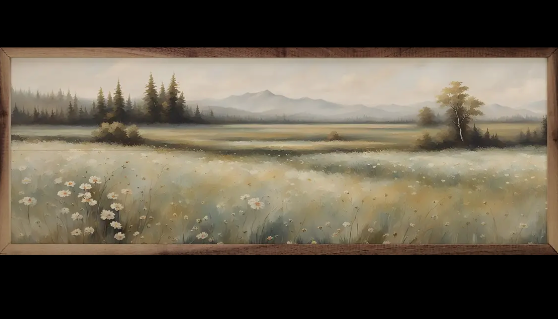 24” x 8” Valley with Flowers Left