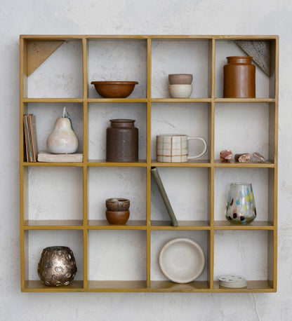 Reclaimed Mustard Wood Wall Shelf