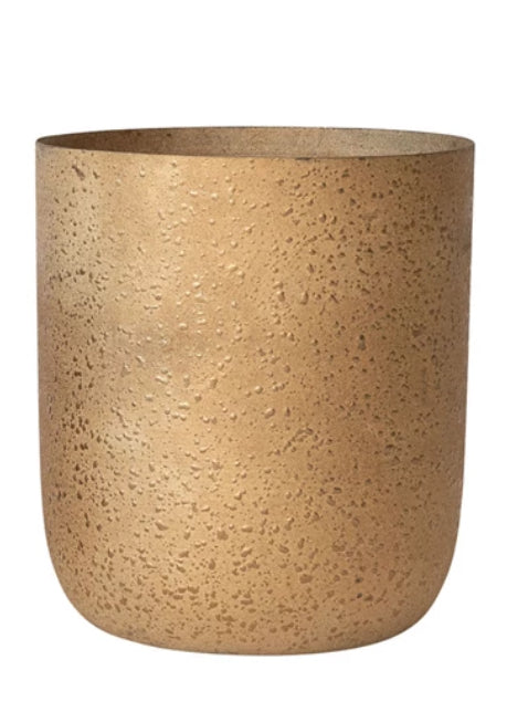 Gold Textured Metal Planter-Lg
