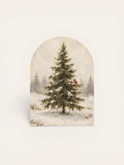 Evergreen Tree and Cardinal, Arch | Memorial Decor