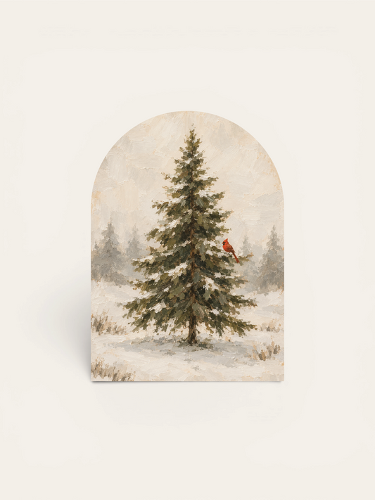 Evergreen Tree and Cardinal, Arch | Memorial Decor