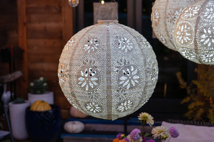 *NEW* Stella Luxe 18" Globe Boho Battery Lantern - Pearl