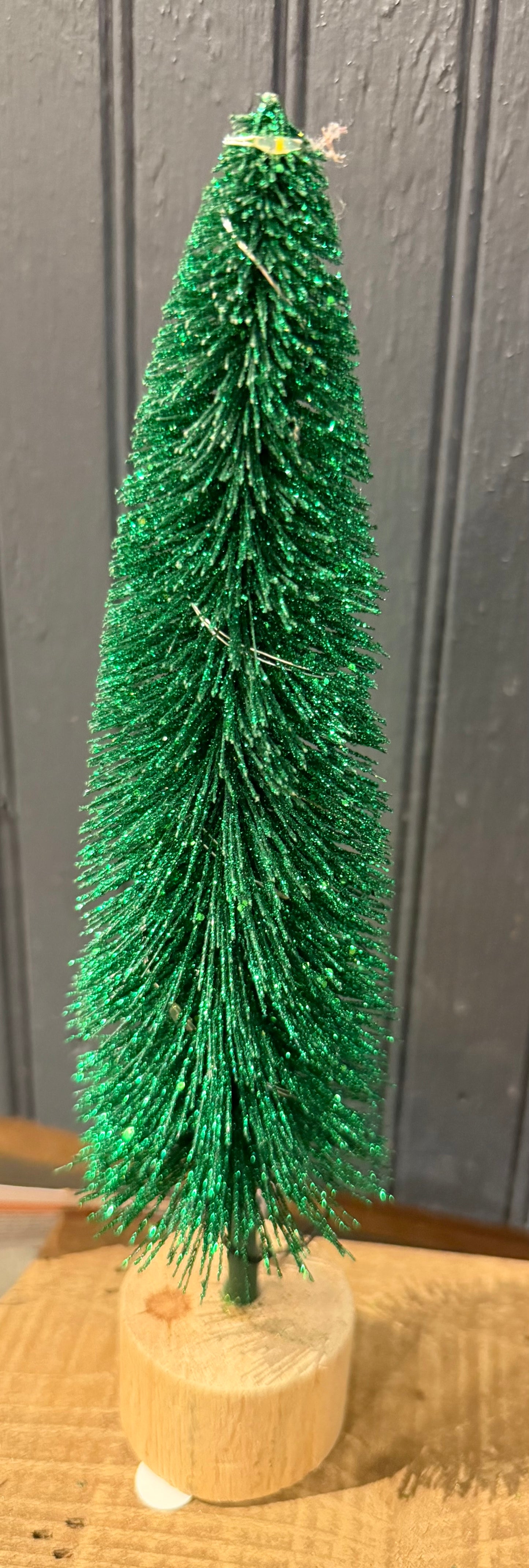 Bottle Brush Tree w/Led Lights & Wooden Base