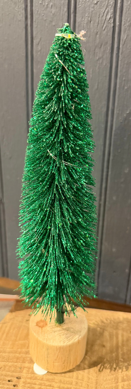 Bottle Brush Tree w/Led Lights & Wooden Base
