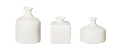 4-1/4”H, White Stoneware Vase