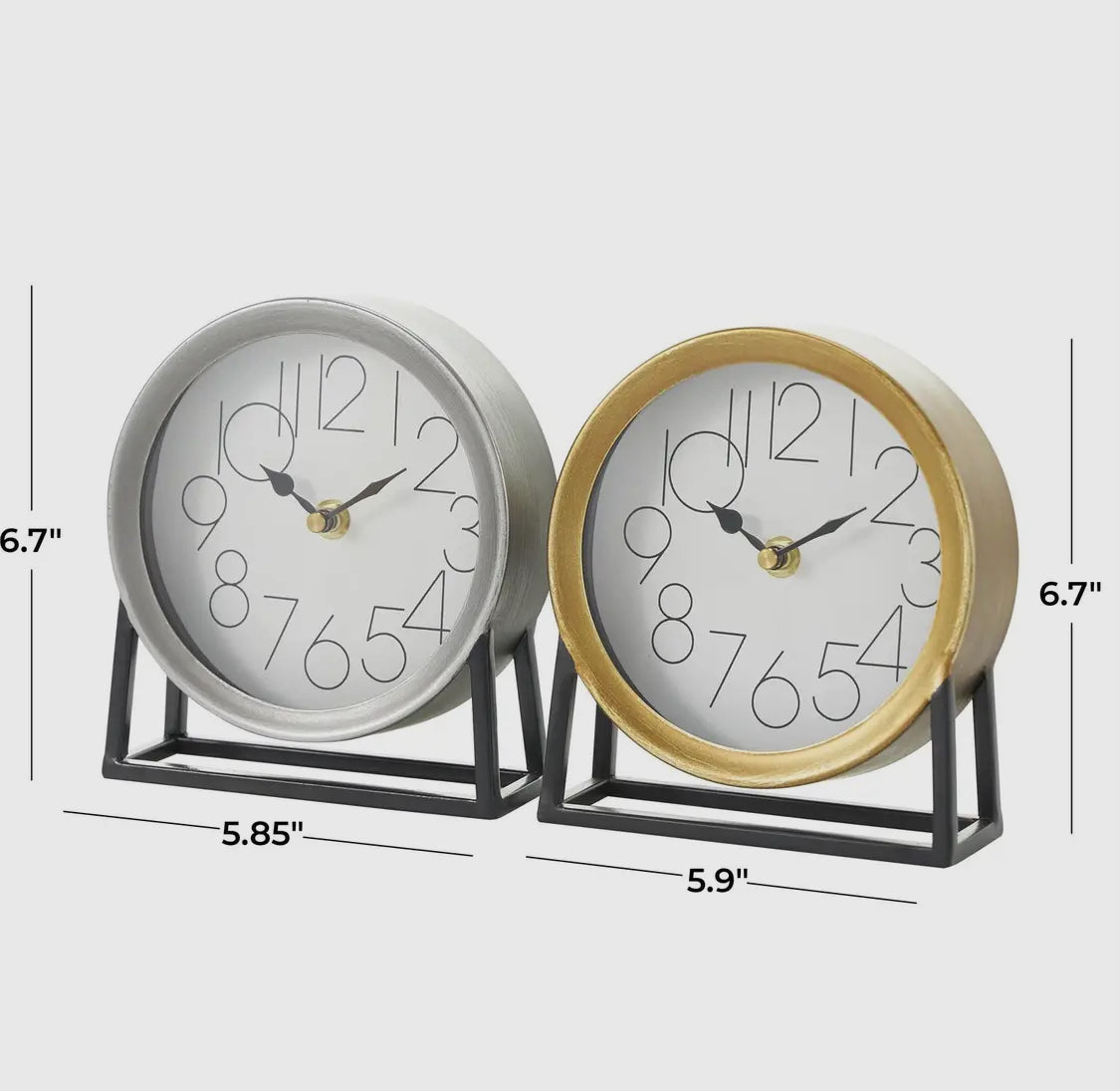 Gold Metal Table Top Clock