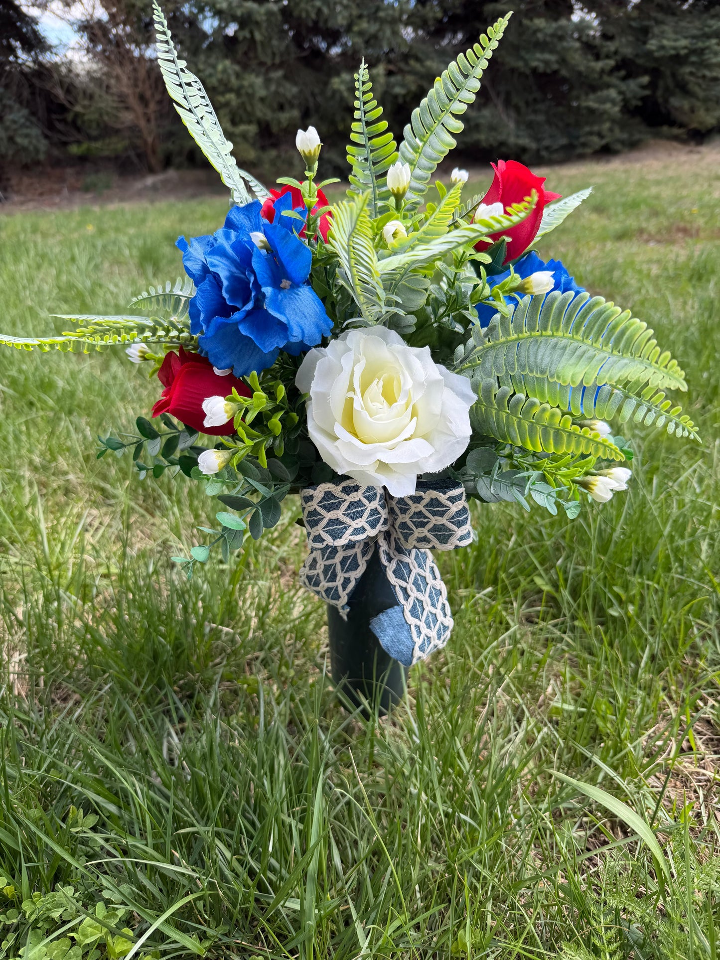 Custom Cemetery Silk Arrangement