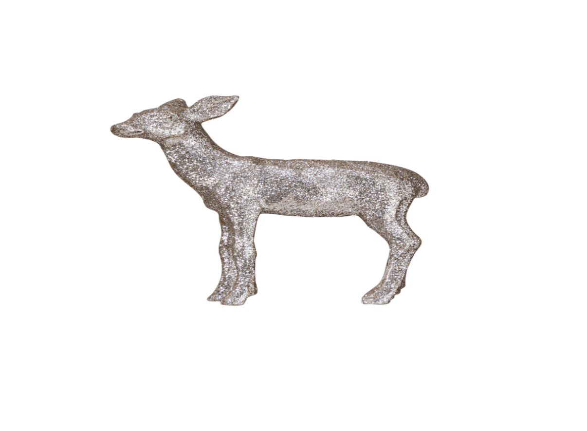 Resin Silver Deer w/Glitter