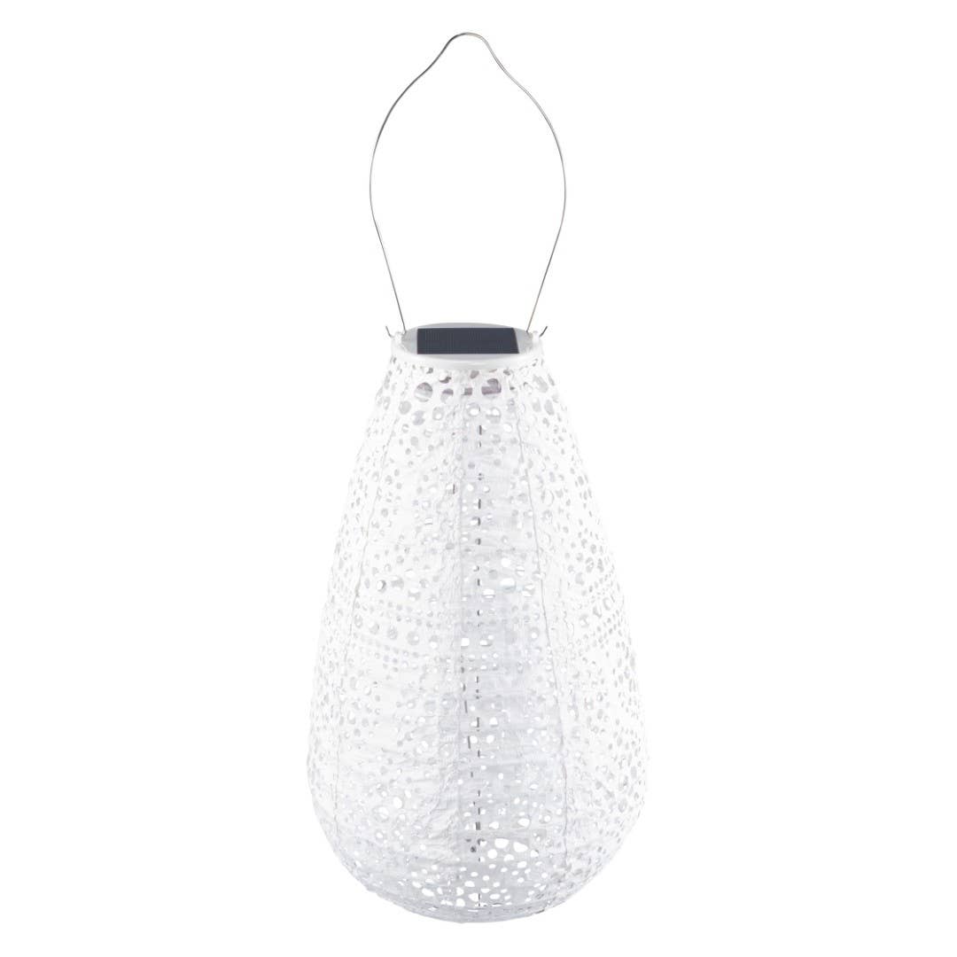 *NEW* Stella Blossom 14" Teardrop Solar Lantern - Pearl