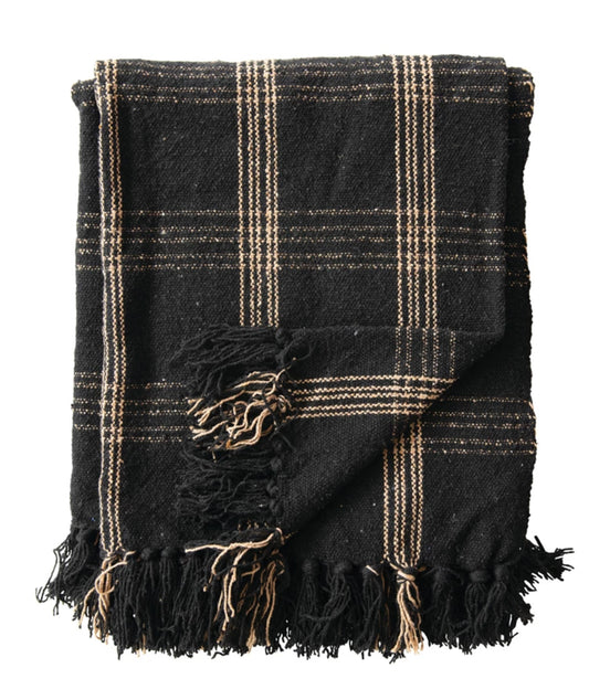 Woven Cotton Blend Throw w/Fridge