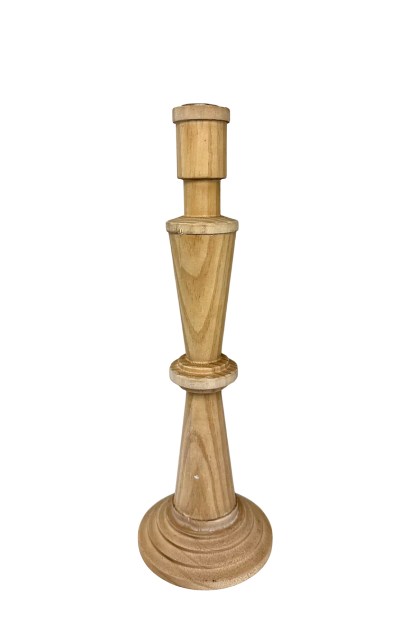 12.5” Wood Taper Candleholder