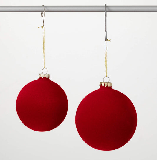 Red Velvet Ball Ornament-Sm