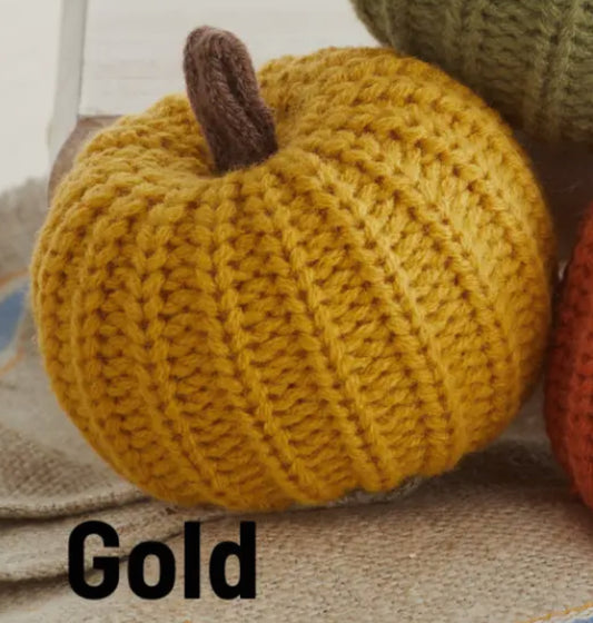 Small Gold Knit Pumpkin