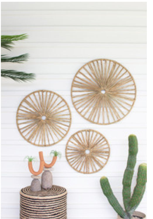 Spoked Seagrass Wall Art-large