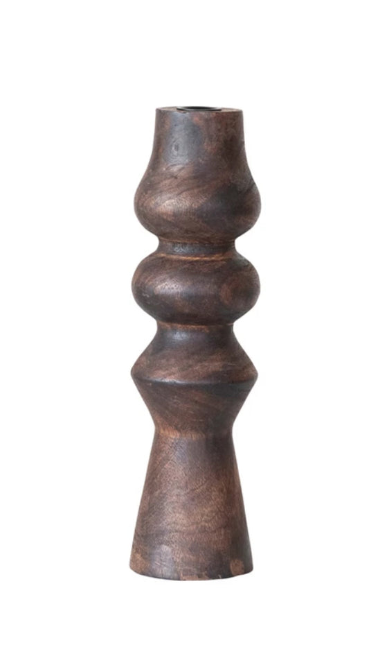 Carved Wood Taper Holder