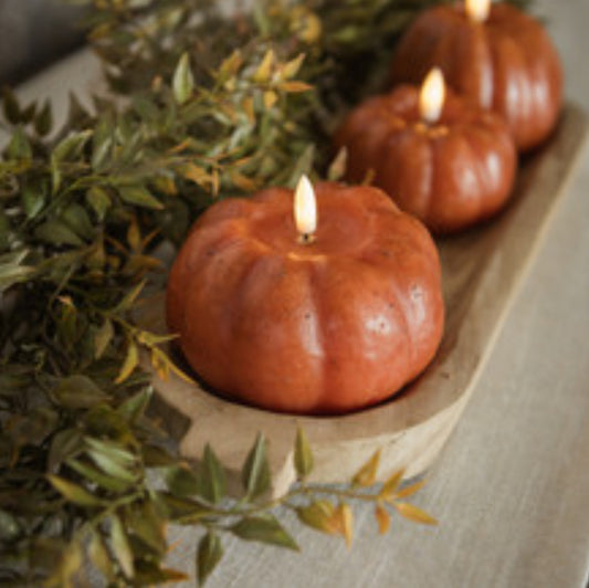 3.5” Orange 3D Flame Short Pumpkin Candle