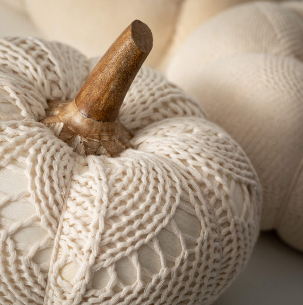 6.25” Boho Cream Plush Pumpkin