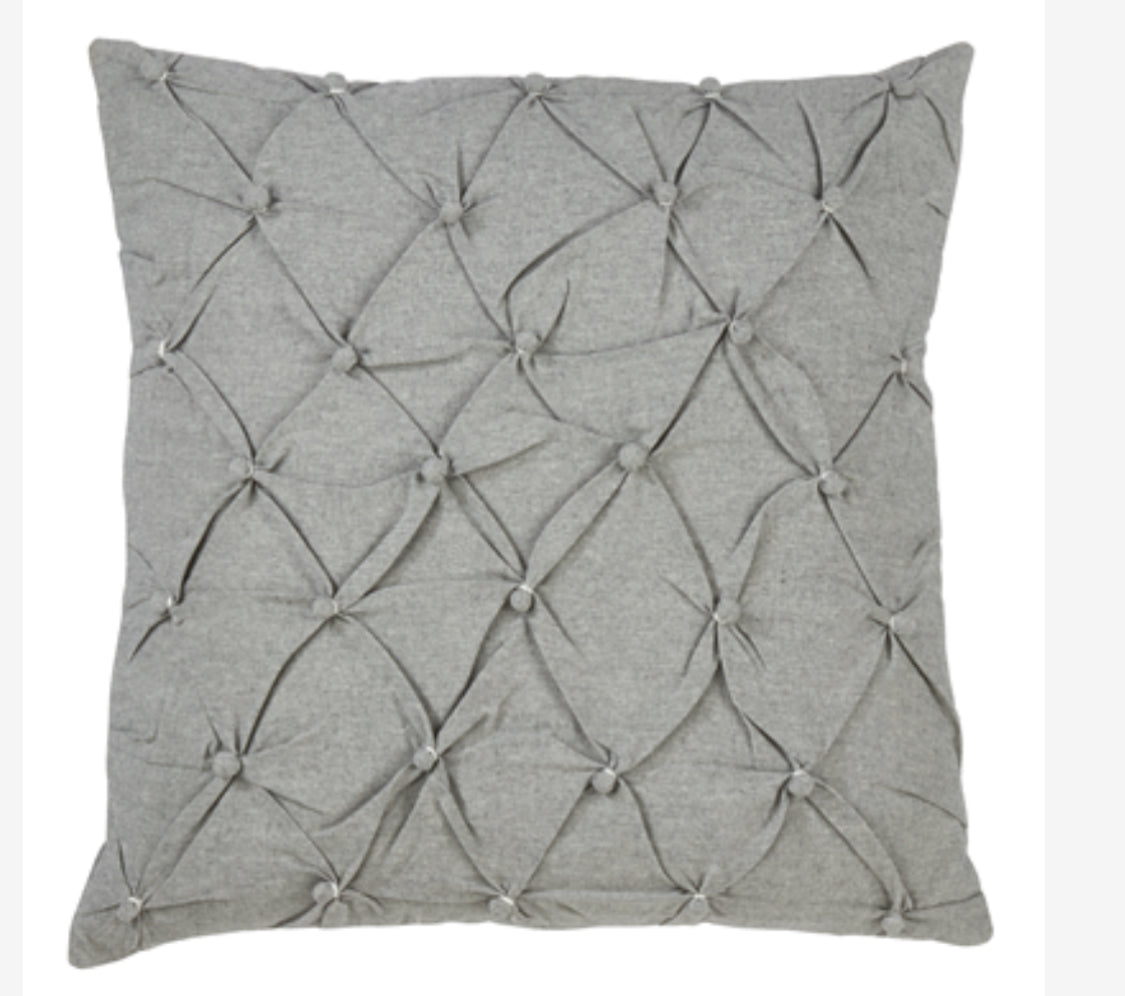 Grey  Pintucked Pillow