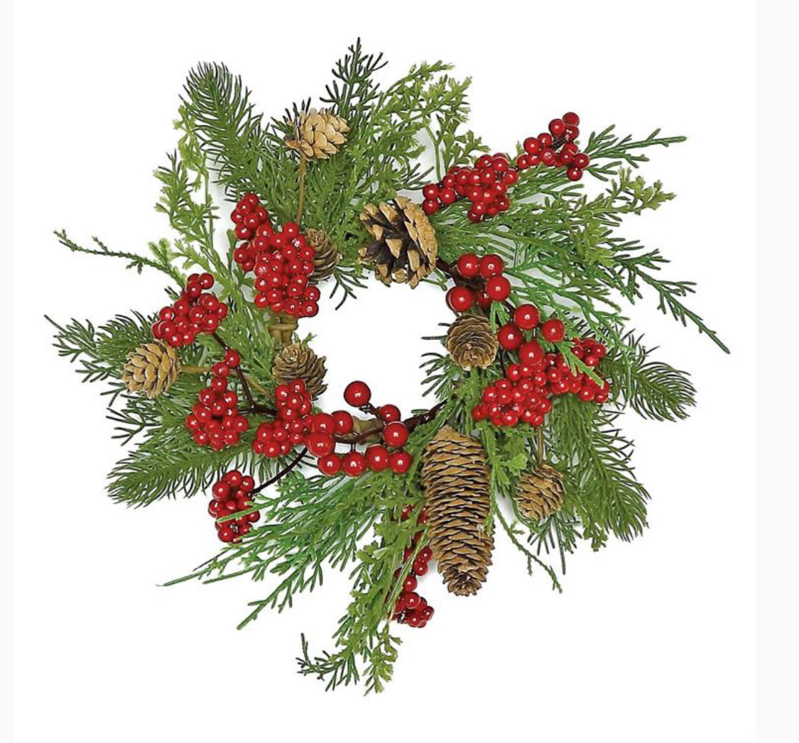 Mixed Cedar, Pine, Berry Wreath