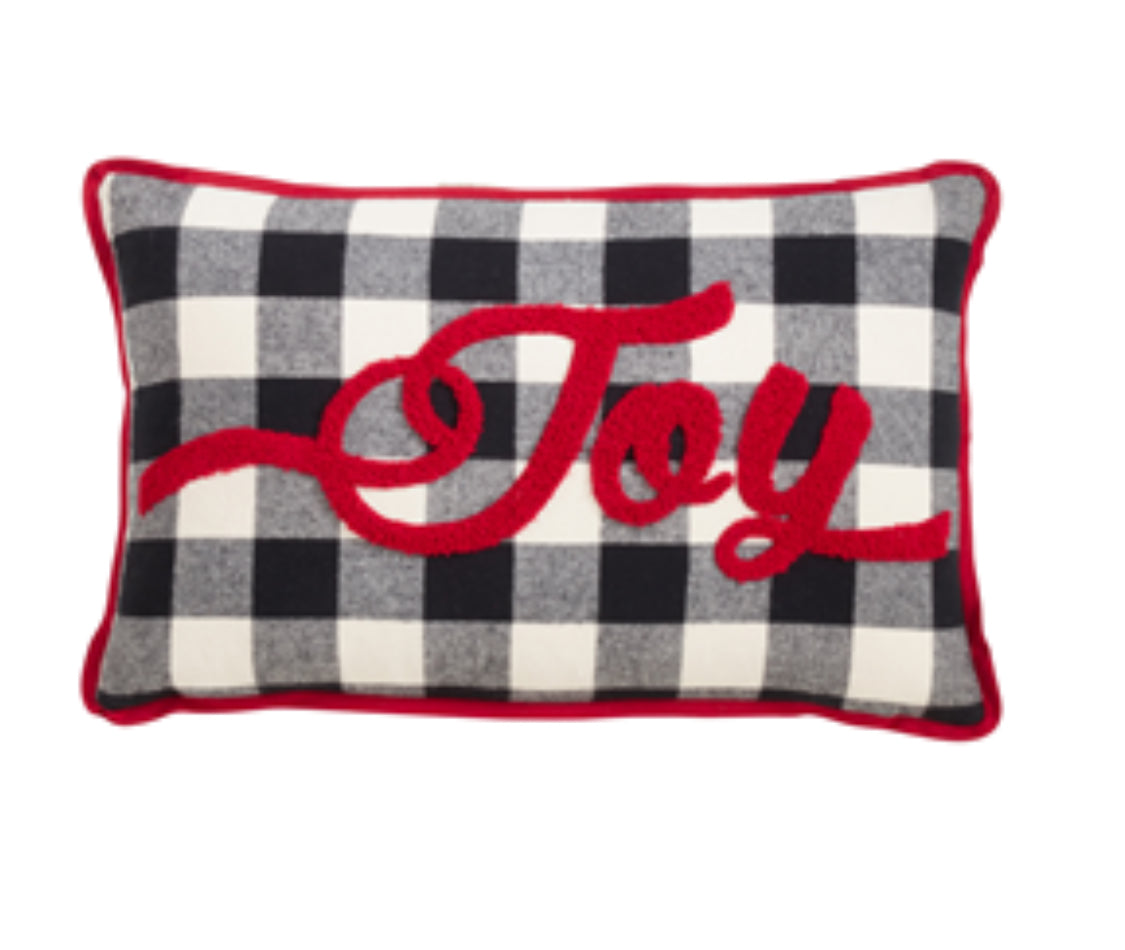 Buffalo Plaid Pillow w/Joy Design