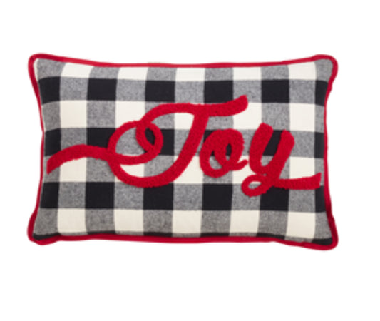 Buffalo Plaid Pillow w/Joy Design