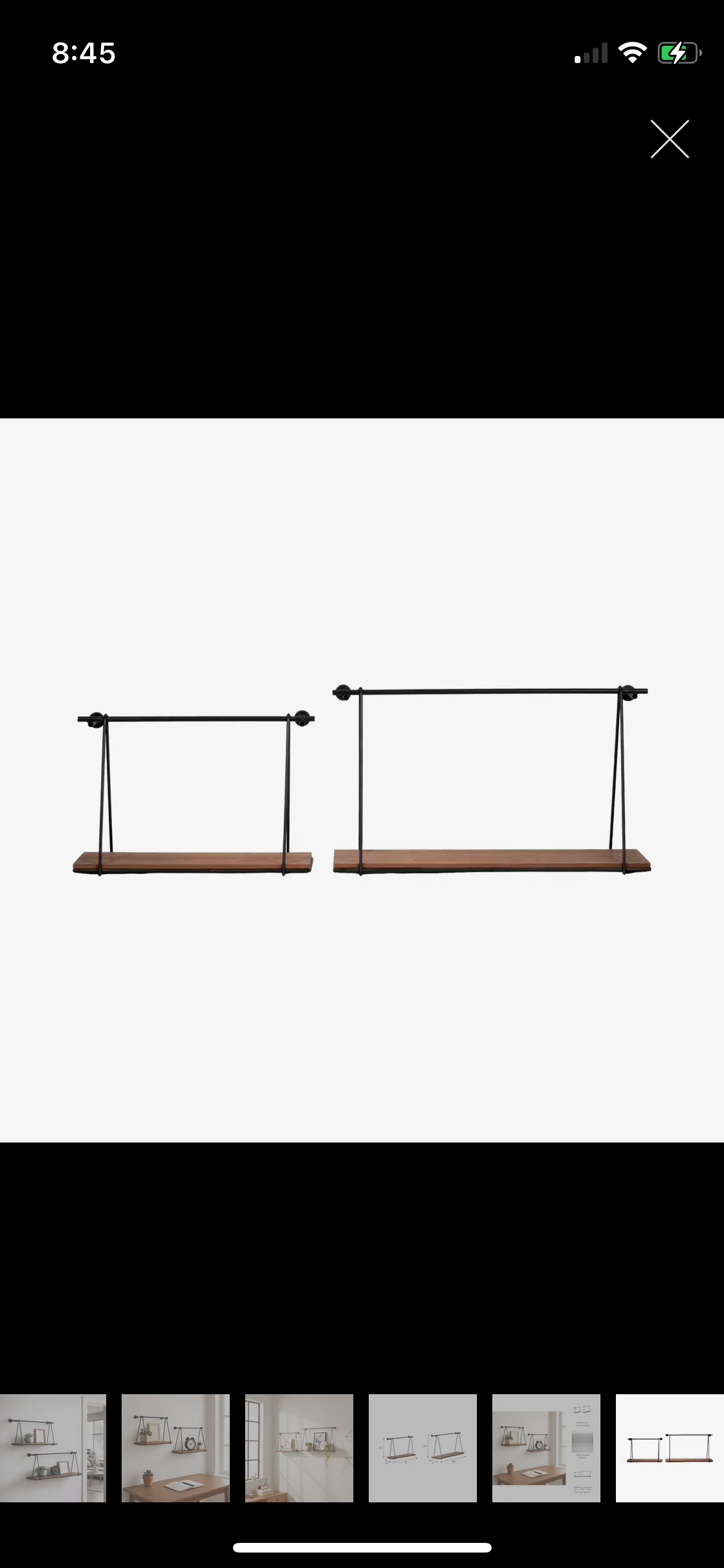 14” Metal/Wood Swing Like Shelf
