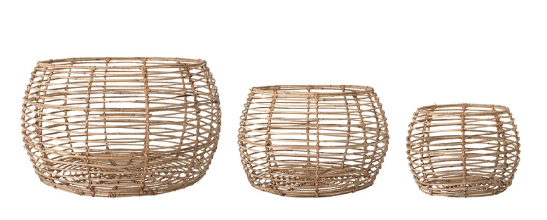 Open Weave Rattan Basket-sm