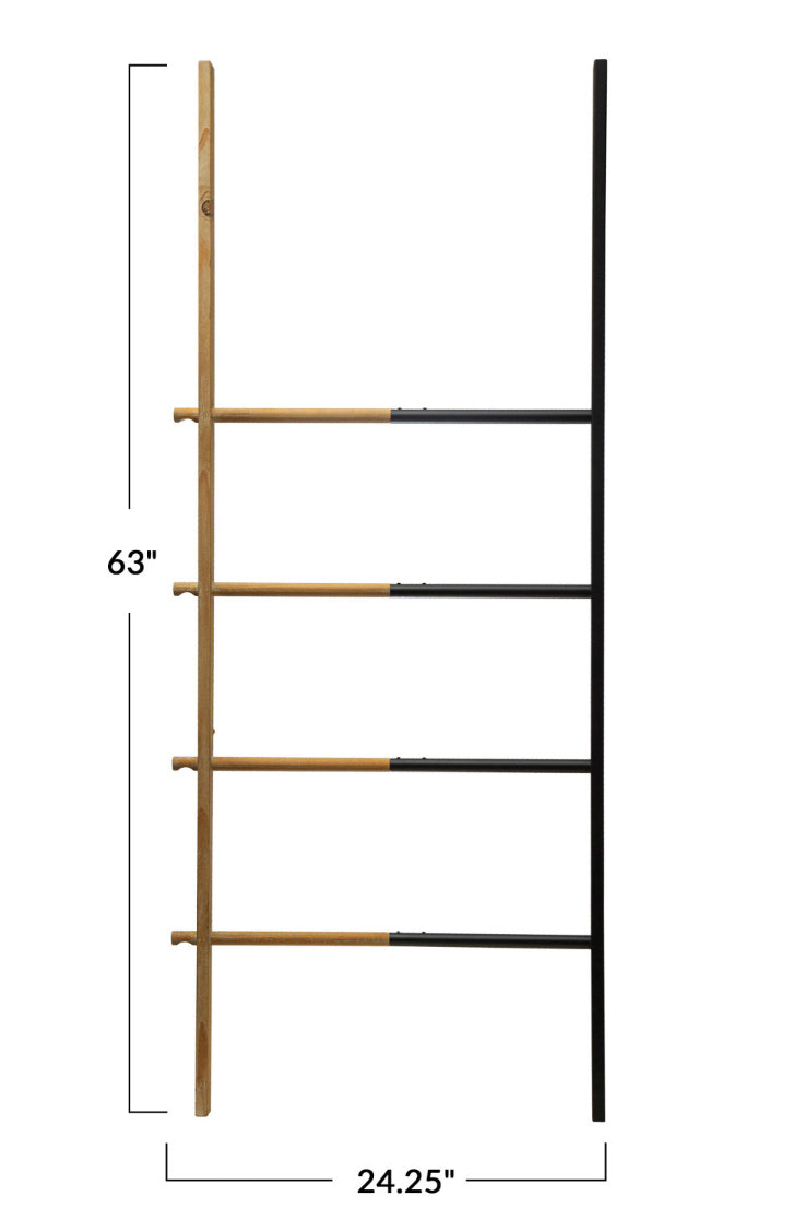 Two-Tone Metal & Wood Ladder