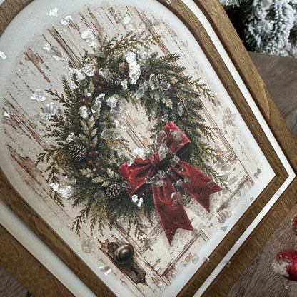 Good Tidings Christmas Wreath | Canvas Artwork