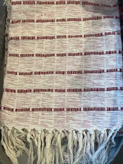 Red Corded Throw Blanket