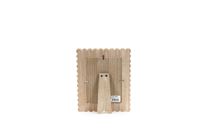 Wood photo frame SCALLOP for 5x7 pic, natural - 17028