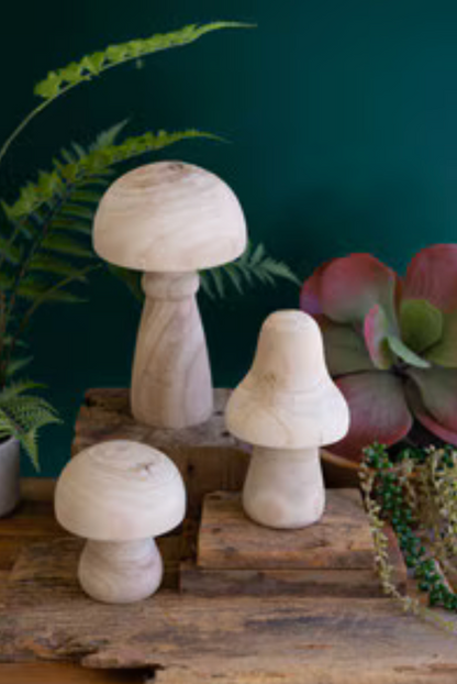 6” Natural Wood Mushroom