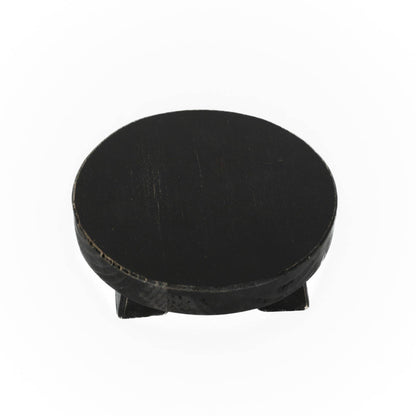 Wood Riser (ROUND MINI) 6x6x2" home decor, black - 11024