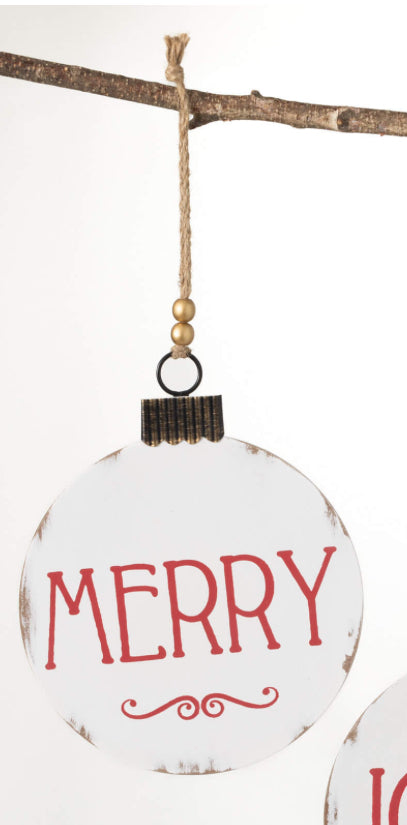 “Merry” Text Ornament