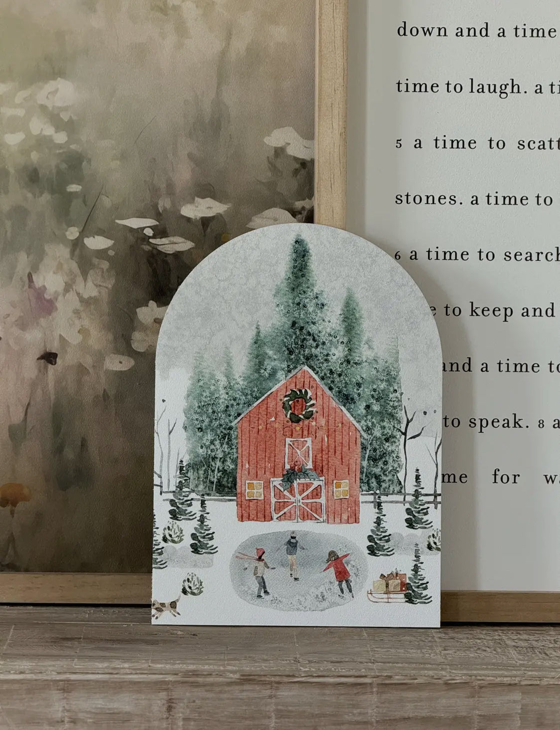 11”x15” Winter Barn Scene Arch