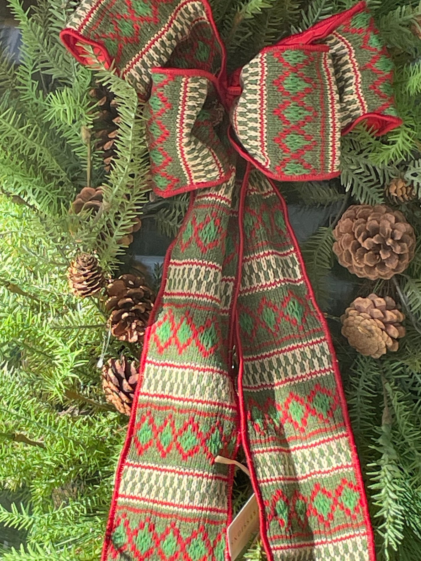 Red & Green Knit Sweater Bows
