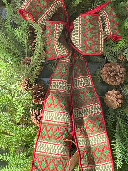 Red & Green Knit Sweater Bows